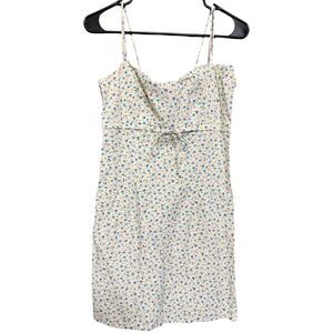Splurge by ISB Vintage Soft Yellow Floral Front Tie Dress - Size Medium